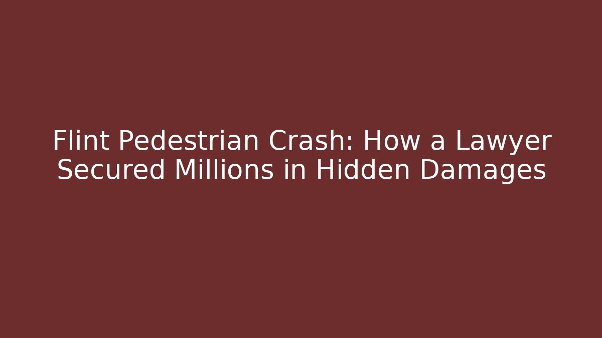 Flint Pedestrian Crash: How a Lawyer Secured Millions in Hidden Damages