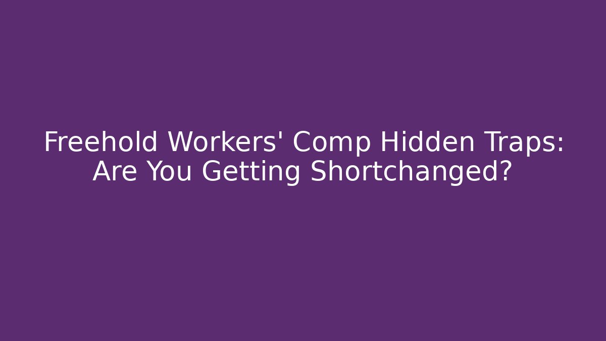 Freehold Workers' Comp Hidden Traps: Are You Getting Shortchanged?