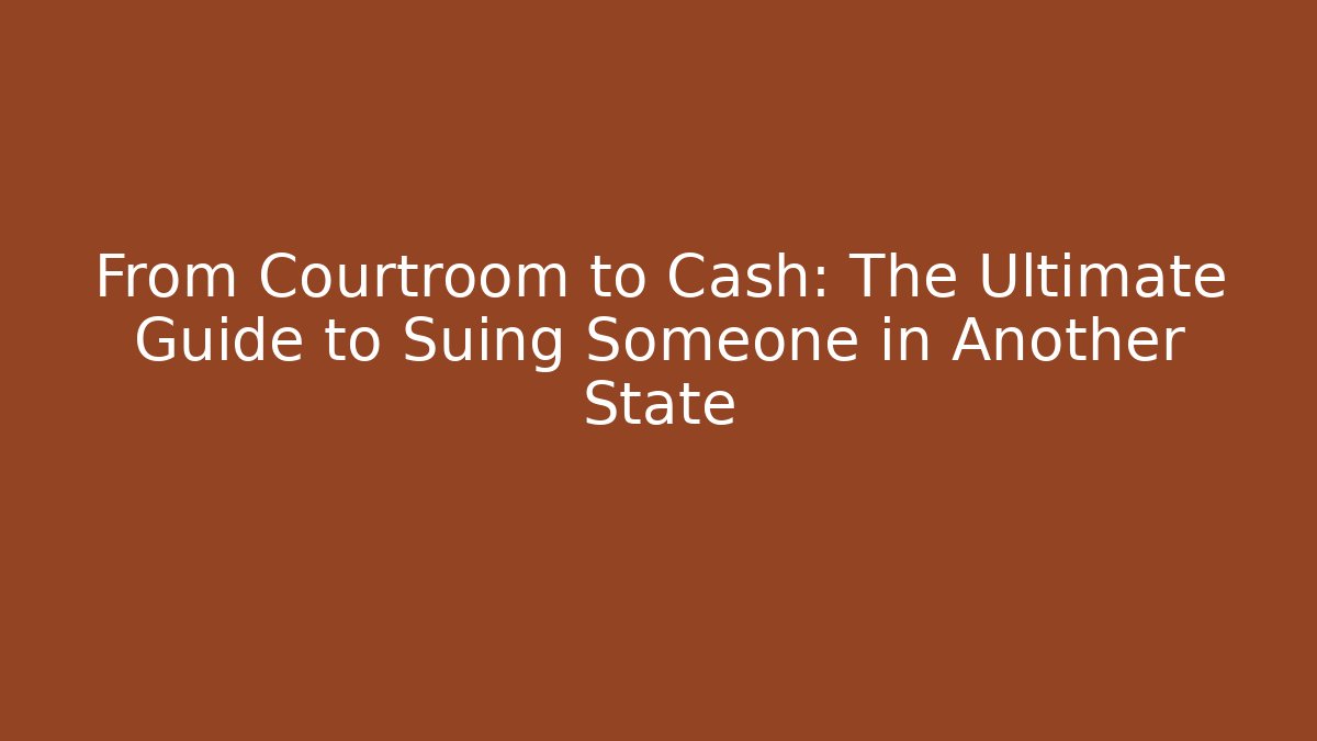 From Courtroom to Cash: The Ultimate Guide to Suing Someone in Another State