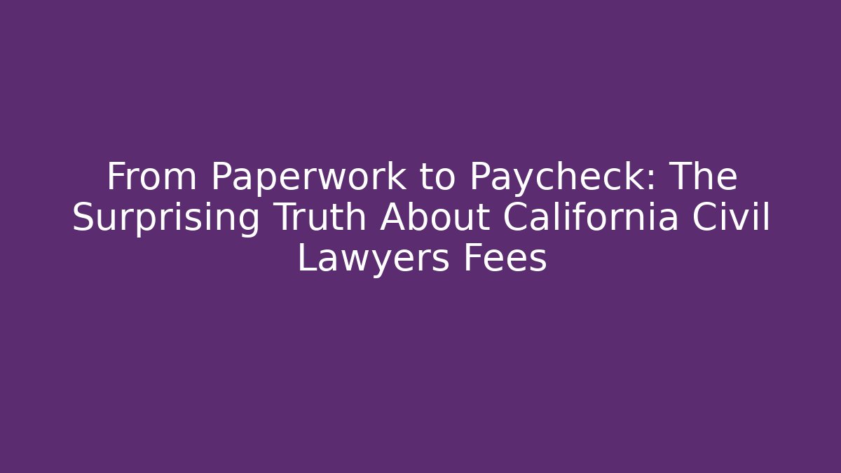 From Paperwork to Paycheck: The Surprising Truth About California Civil Lawyers Fees