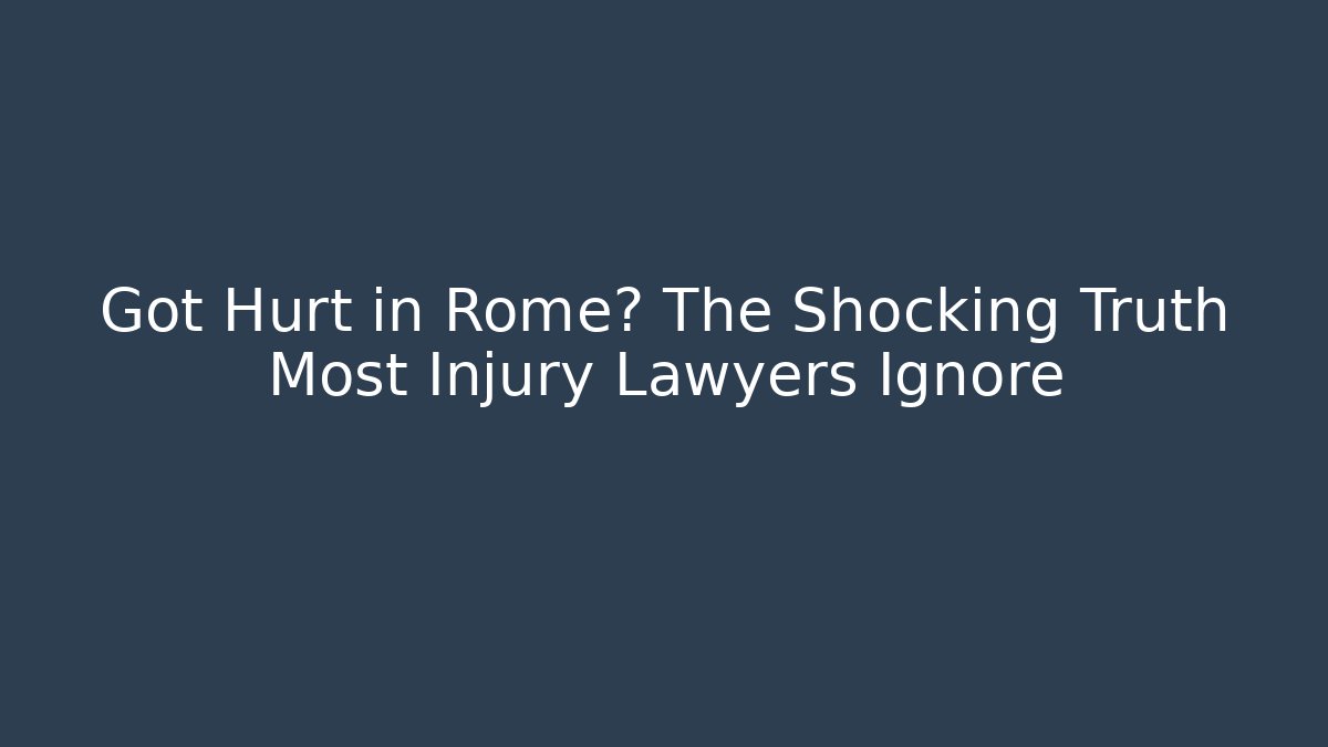 Got Hurt in Rome? The Shocking Truth Most Injury Lawyers Ignore