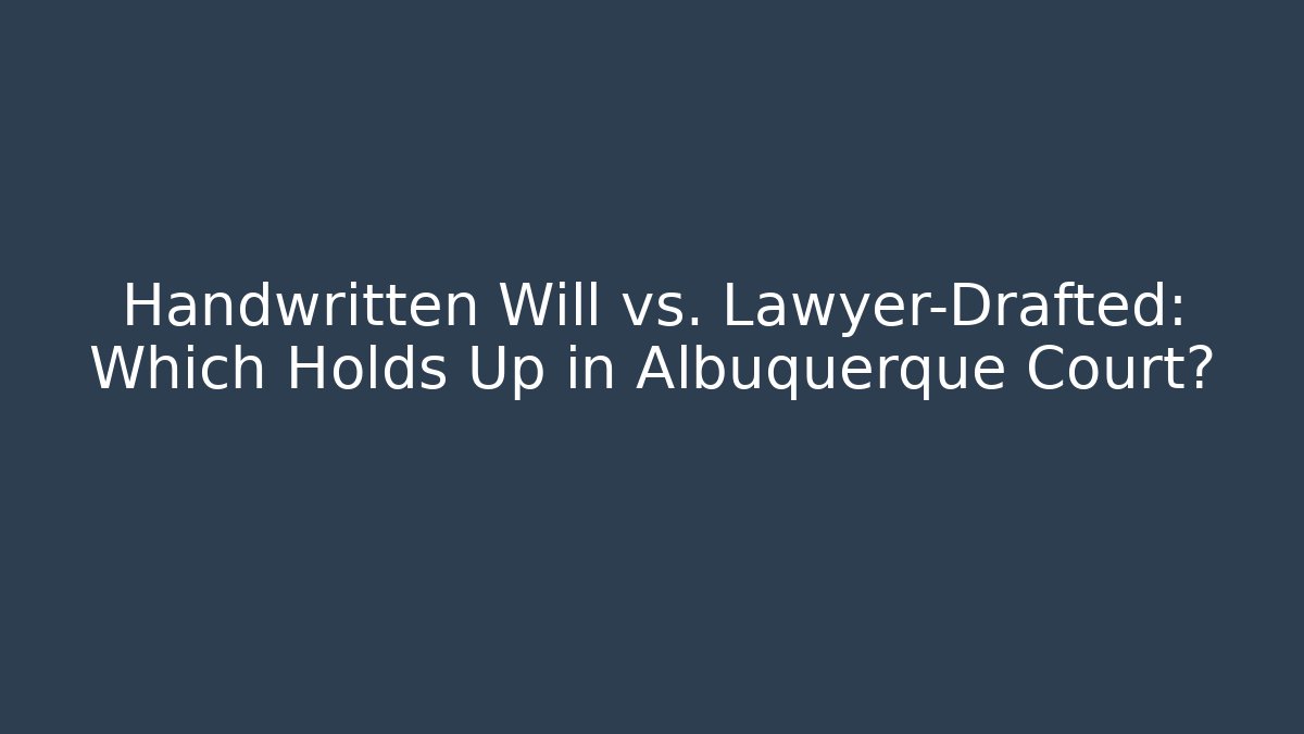 Handwritten Will vs. Lawyer-Drafted: Which Holds Up in Albuquerque Court?