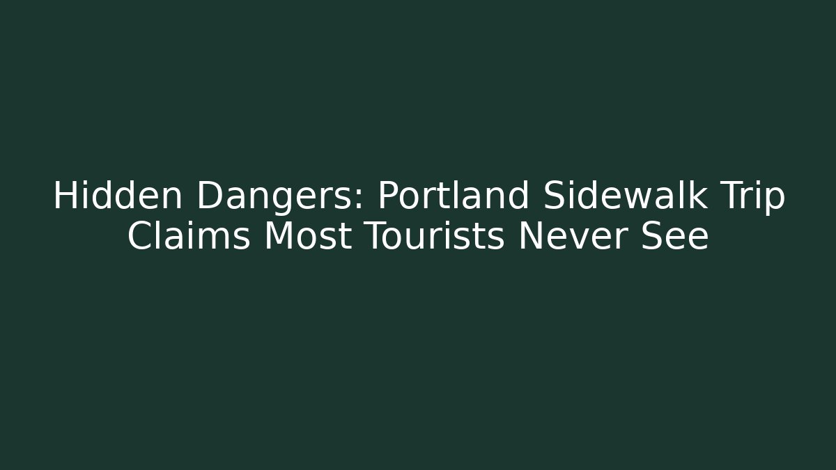 Hidden Dangers: Portland Sidewalk Trip Claims Most Tourists Never See