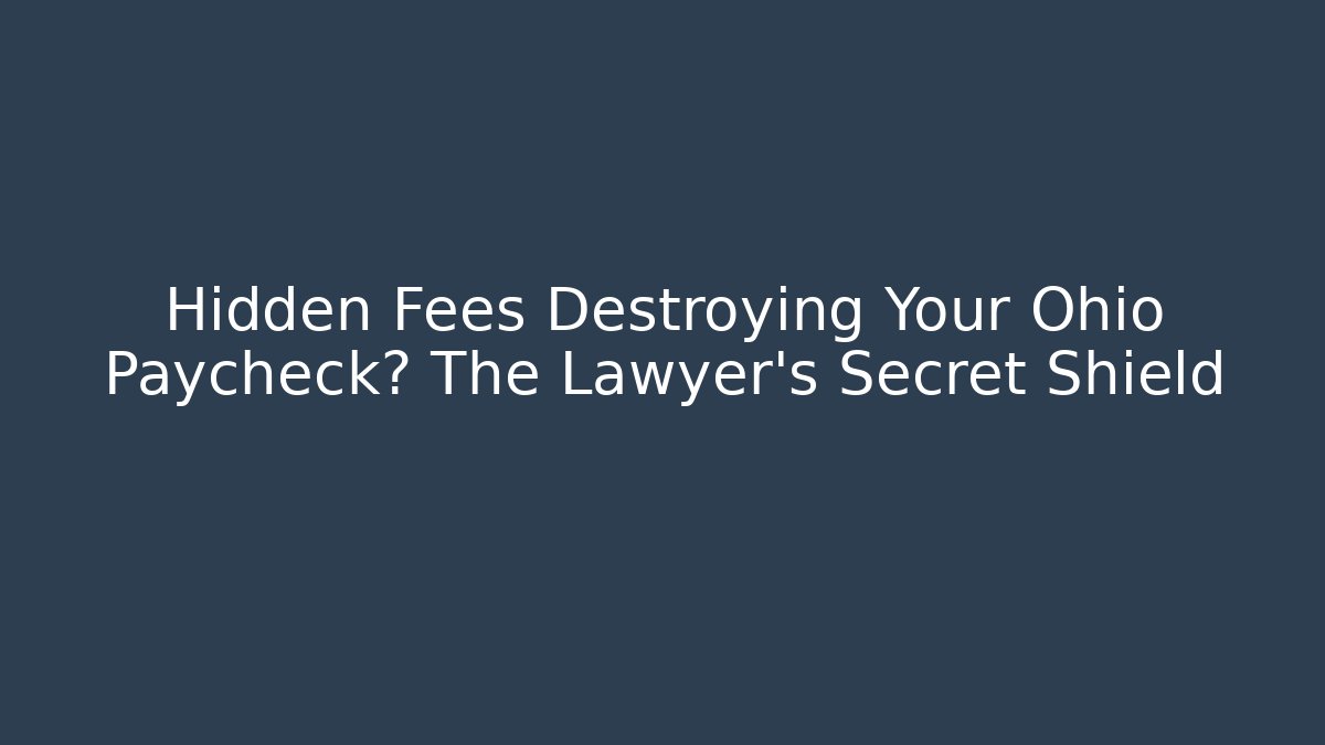 Hidden Fees Destroying Your Ohio Paycheck? The Lawyer’s Secret Shield