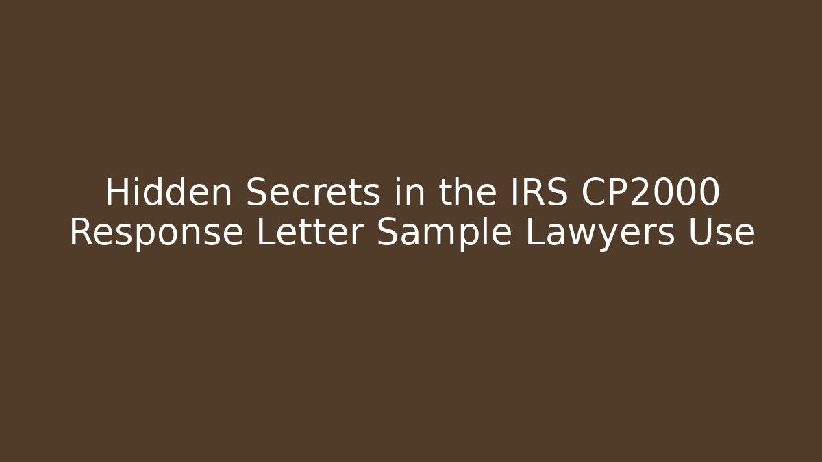 Hidden Secrets in the IRS CP2000 Response Letter Sample Lawyers Use - V Auction