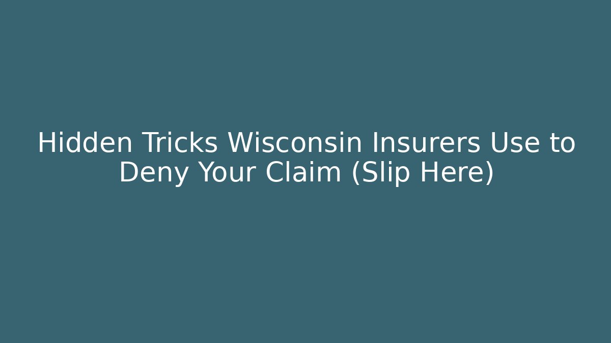 Hidden Tricks Wisconsin Insurers Use to Deny Your Claim (Slip Here)