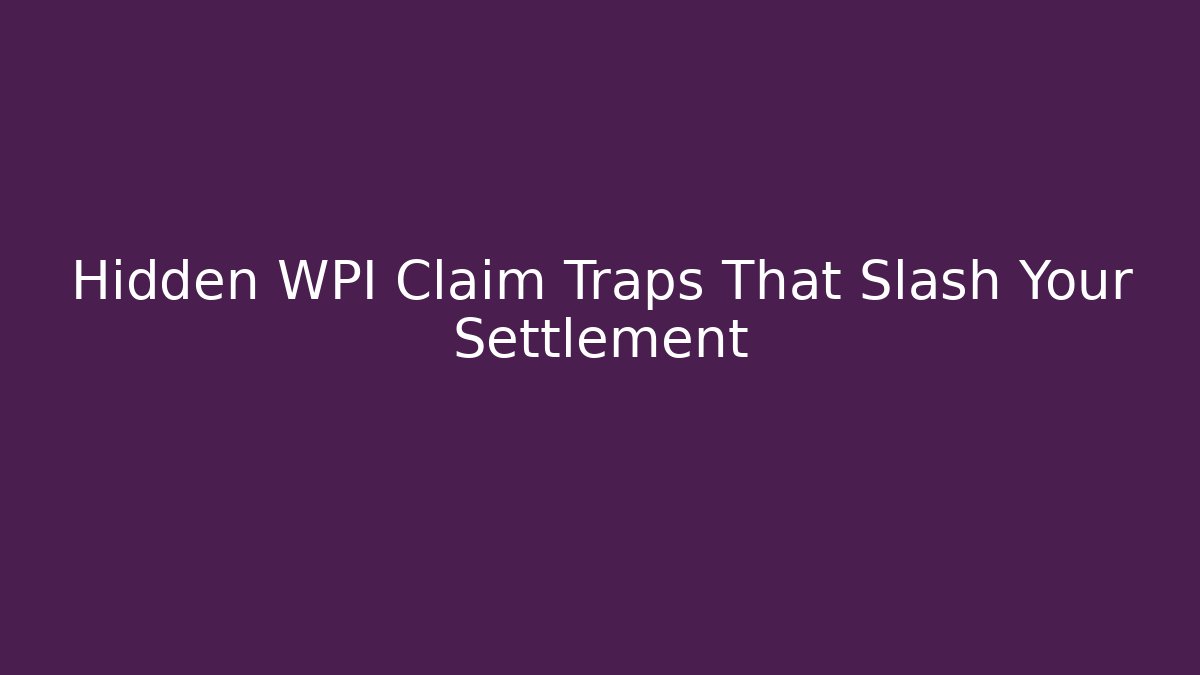 Hidden WPI Claim Traps That Slash Your Settlement