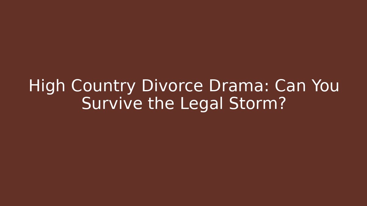 High Country Divorce Drama: Can You Survive the Legal Storm?