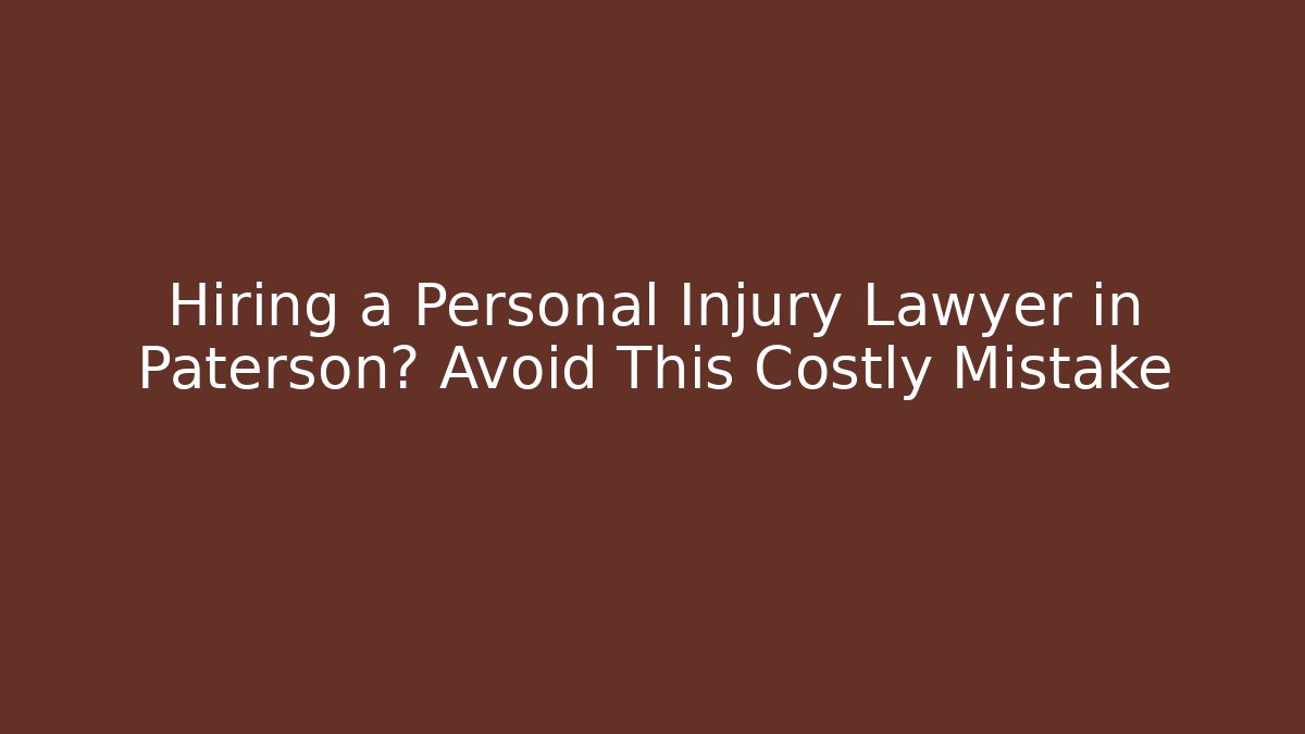 Hiring a Personal Injury Lawyer in Paterson? Avoid This Costly Mistake - V Auction