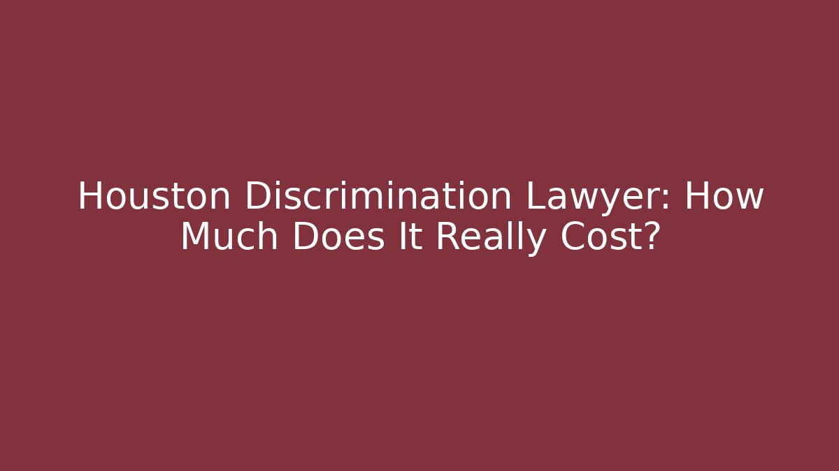 Houston Discrimination Lawyer: How Much Does It Really Cost? - V Auction