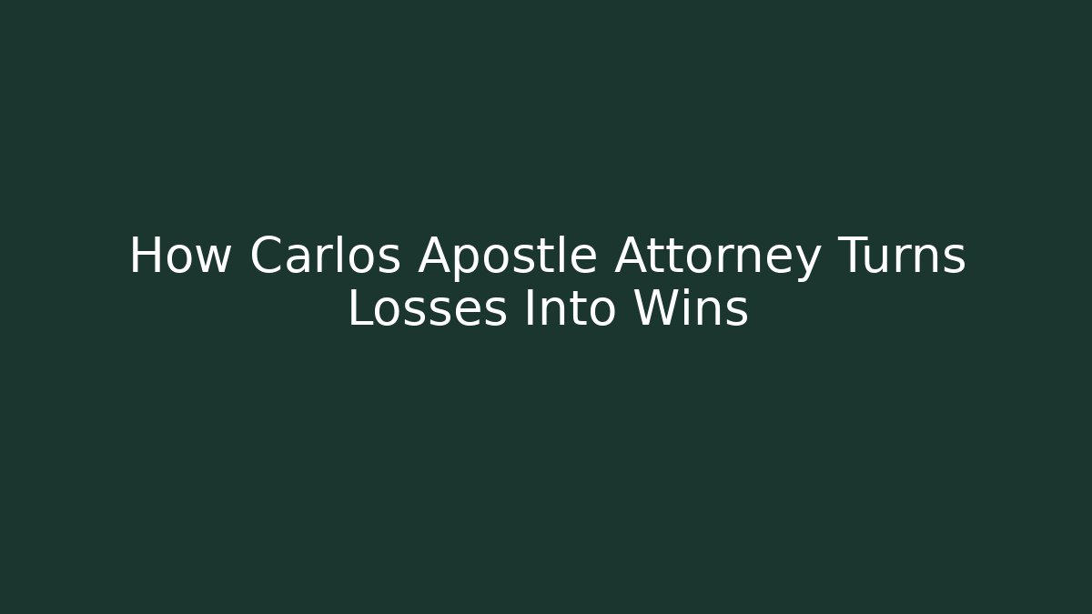 How Carlos Apostle Attorney Turns Losses Into Wins - V Auction