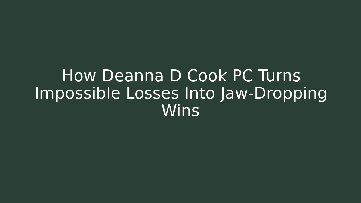 How Deanna D Cook PC Turns Impossible Losses Into Jaw-Dropping Wins