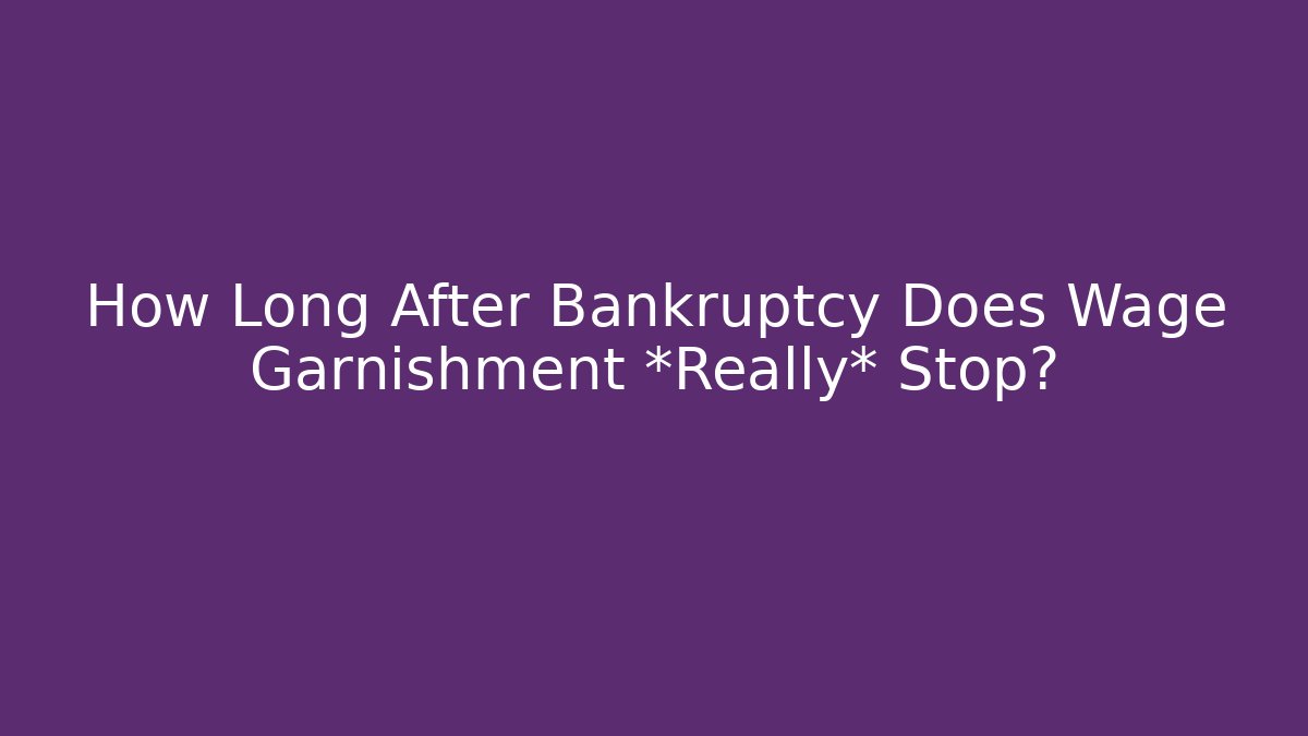 How Long After Bankruptcy Does Wage Garnishment *Really* Stop? - V Auction