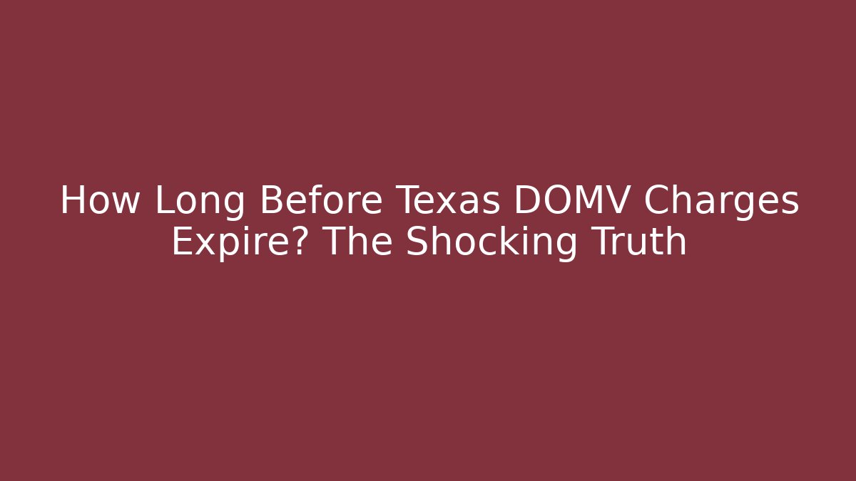 How Long Before Texas DOMV Charges Expire? The Shocking Truth - V Auction
