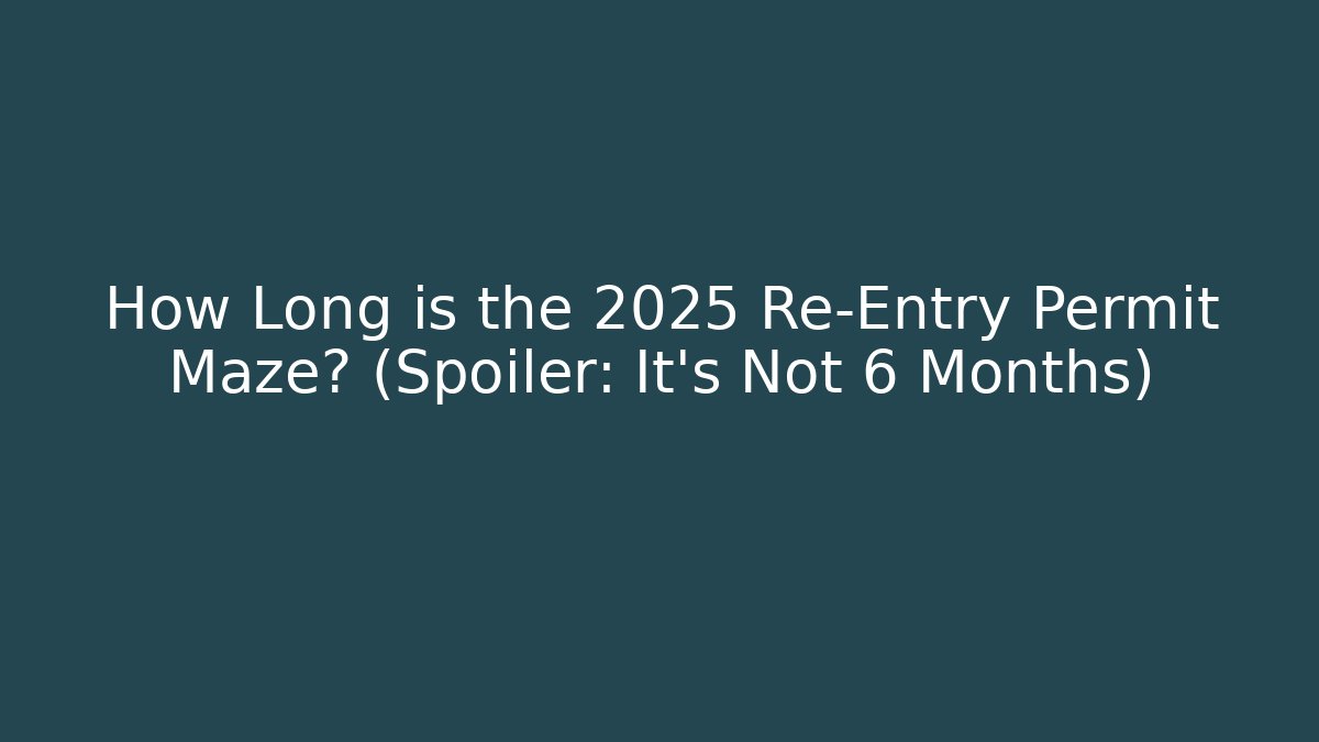 How Long is the 2025 Re-Entry Permit Maze? (Spoiler: It's Not 6 Months) - V Auction