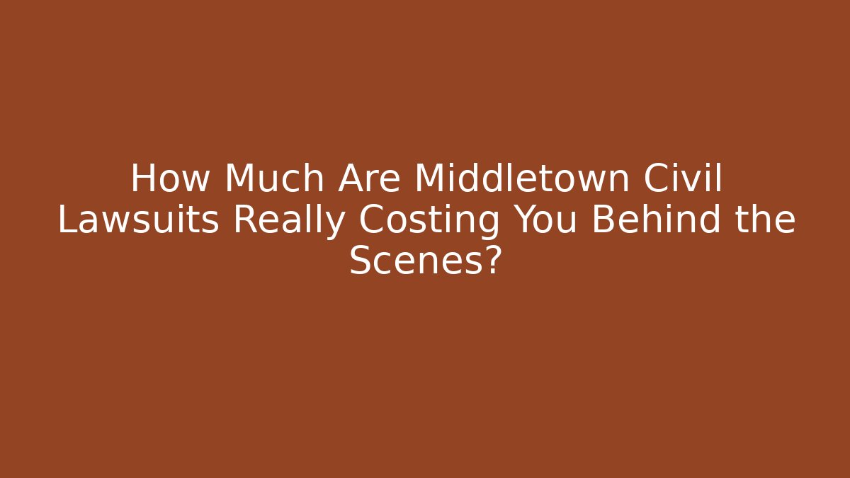 How Much Are Middletown Civil Lawsuits Really Costing You Behind the Scenes?