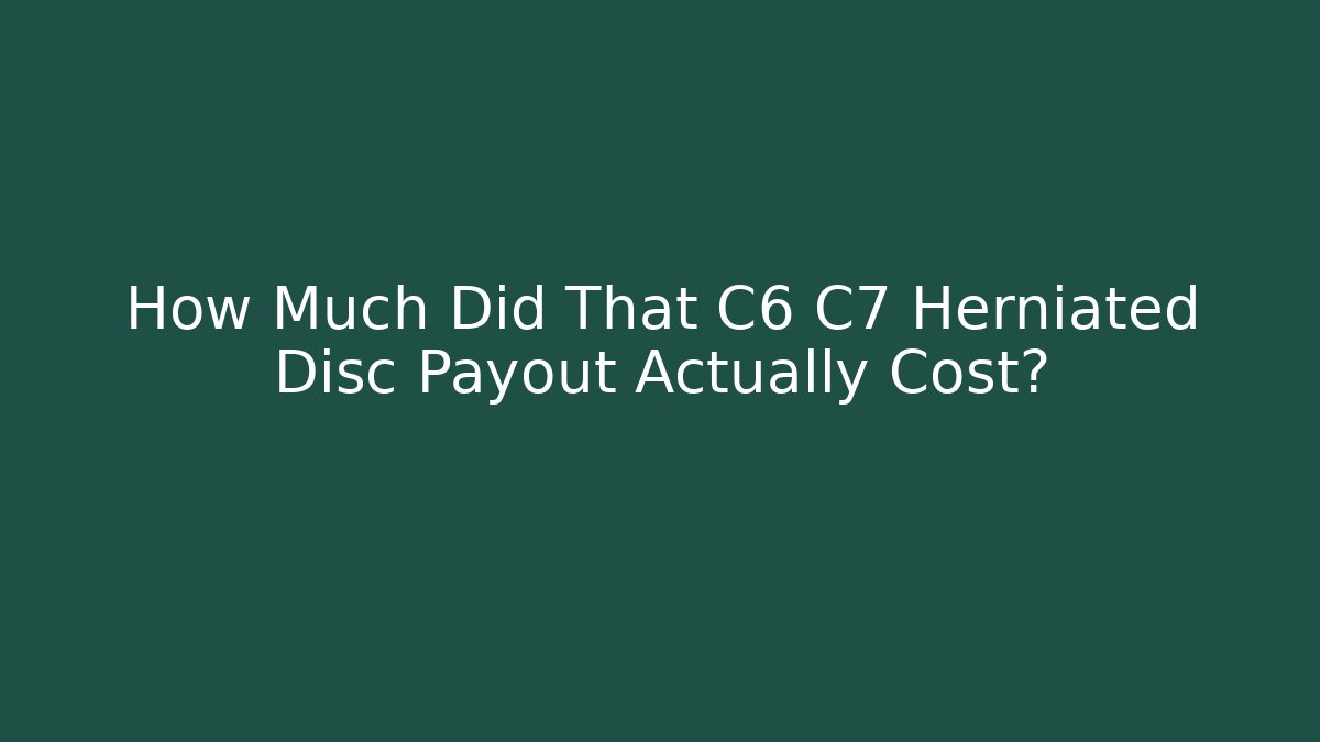 How Much Did That C6 C7 Herniated Disc Payout Actually Cost? - V Auction