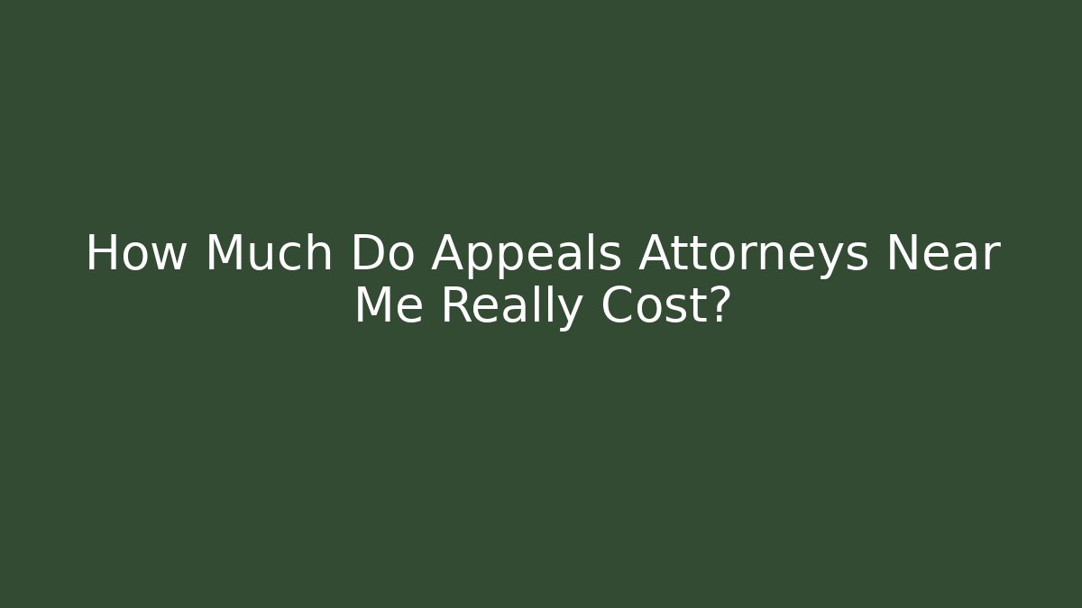 How Much Do Appeals Attorneys Near Me Really Cost?