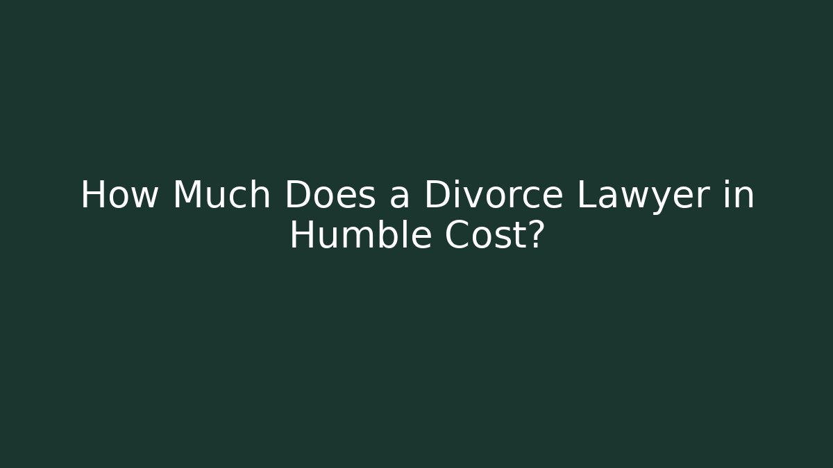 How Much Does a Divorce Lawyer in Humble Cost? - V Auction