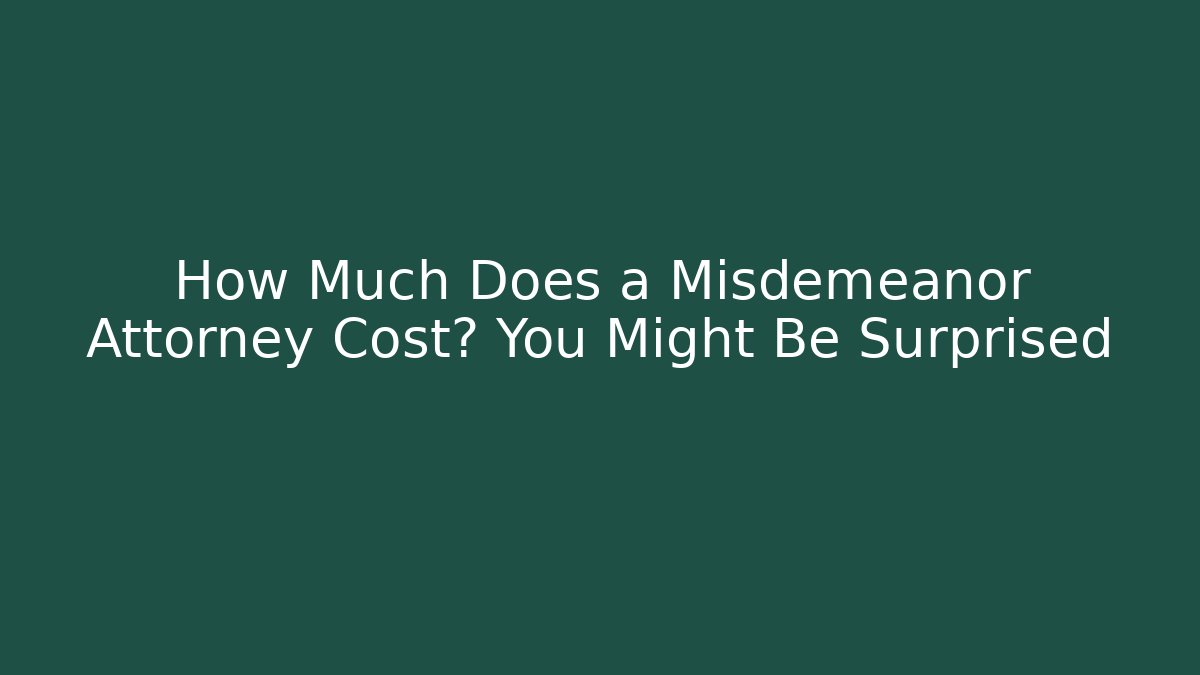 How Much Does a Misdemeanor Attorney Cost? You Might Be Surprised - V Auction