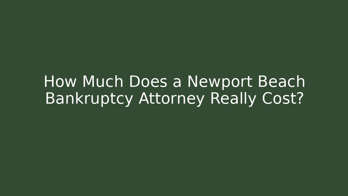 How Much Does a Newport Beach Bankruptcy Attorney Really Cost? - V Auction