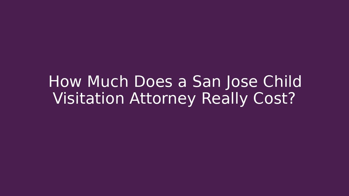 How Much Does a San Jose Child Visitation Attorney Really Cost?