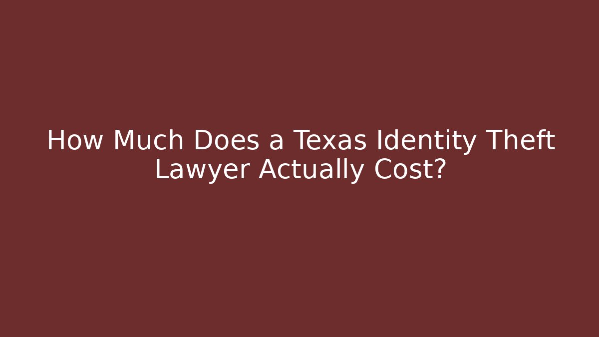 How Much Does a Texas Identity Theft Lawyer Actually Cost? - V Auction