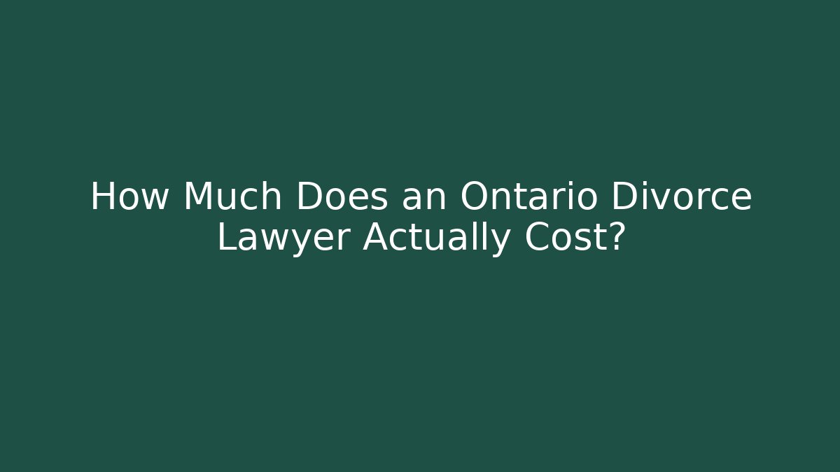 How Much Does an Ontario Divorce Lawyer Actually Cost? - V Auction