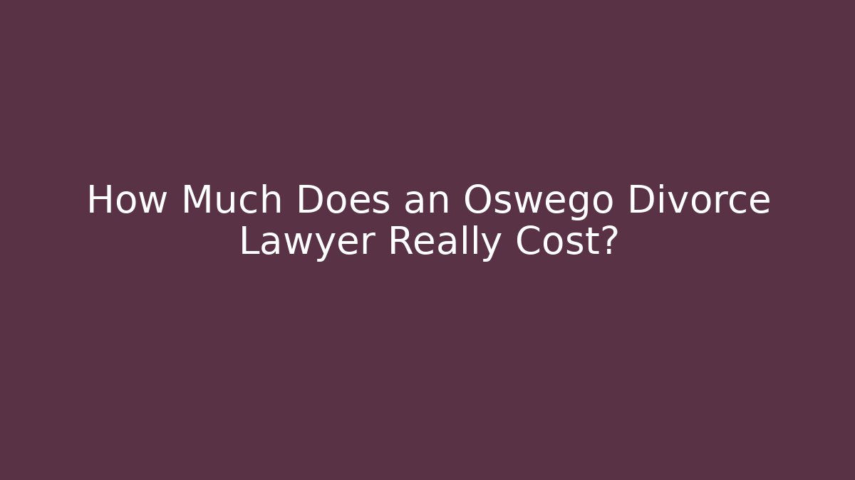 How Much Does an Oswego Divorce Lawyer Really Cost? - V Auction