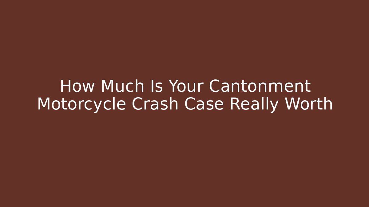 How Much Is Your Cantonment Motorcycle Crash Case Really Worth - V Auction