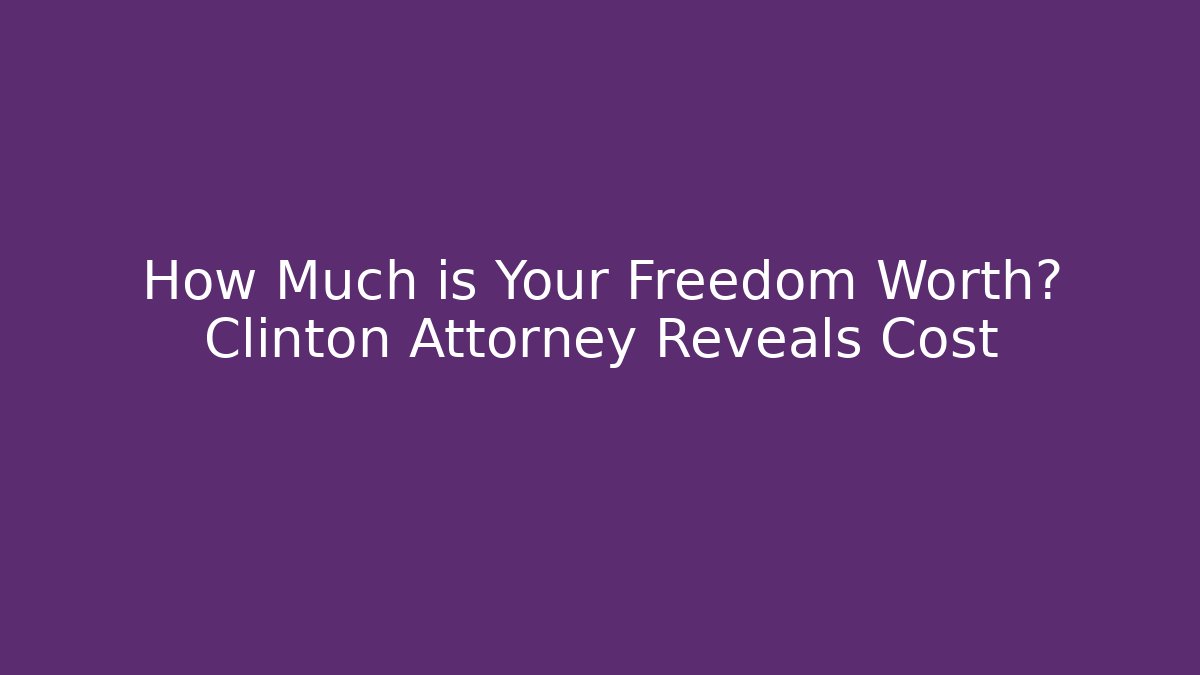 How Much is Your Freedom Worth? Clinton Attorney Reveals Cost