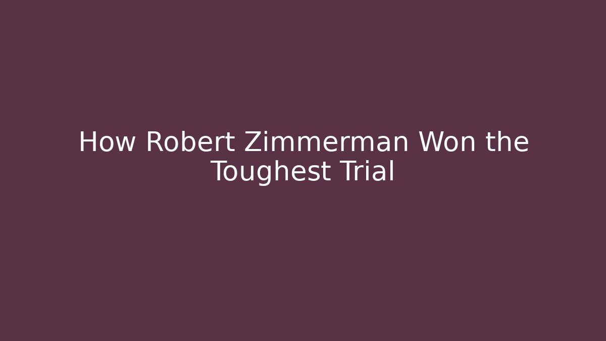 How Robert Zimmerman Won the Toughest Trial - V Auction