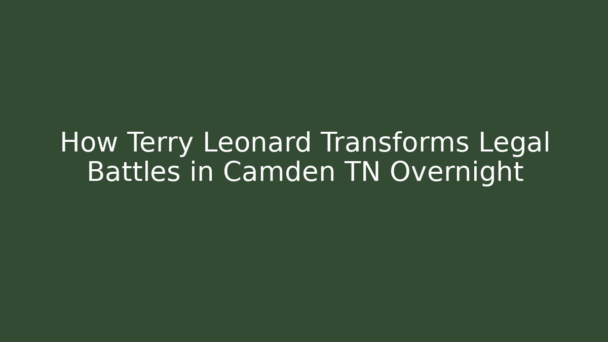 How Terry Leonard Transforms Legal Battles in Camden TN Overnight