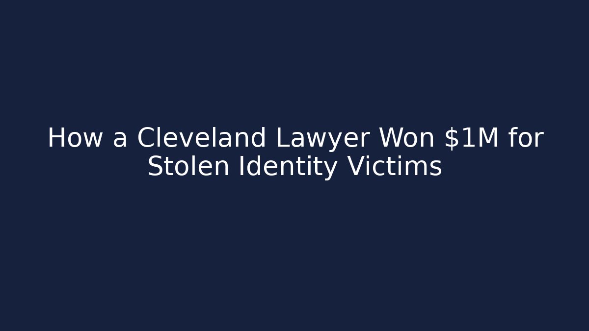 How a Cleveland Lawyer Won $1M for Stolen Identity Victims