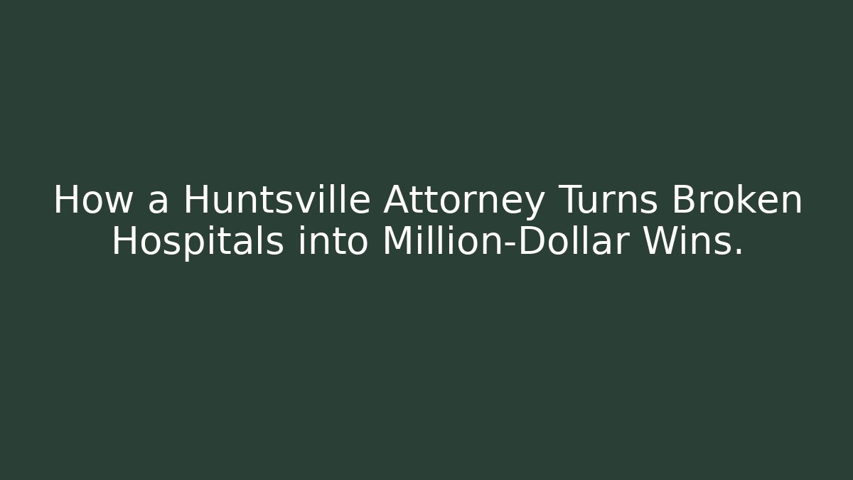 How a Huntsville Attorney Turns Broken Hospitals into Million-Dollar Wins.