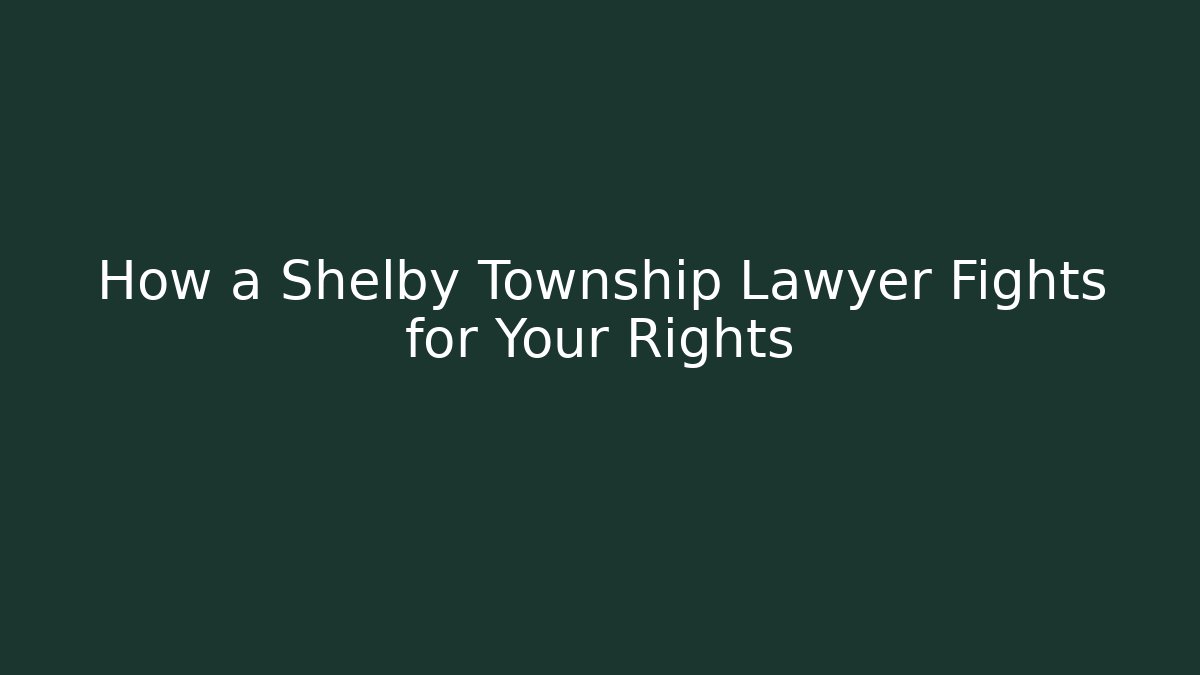 How a Shelby Township Lawyer Fights for Your Rights