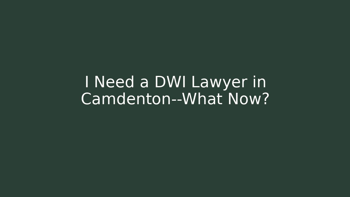 I Need a DWI Lawyer in Camdenton—What Now?