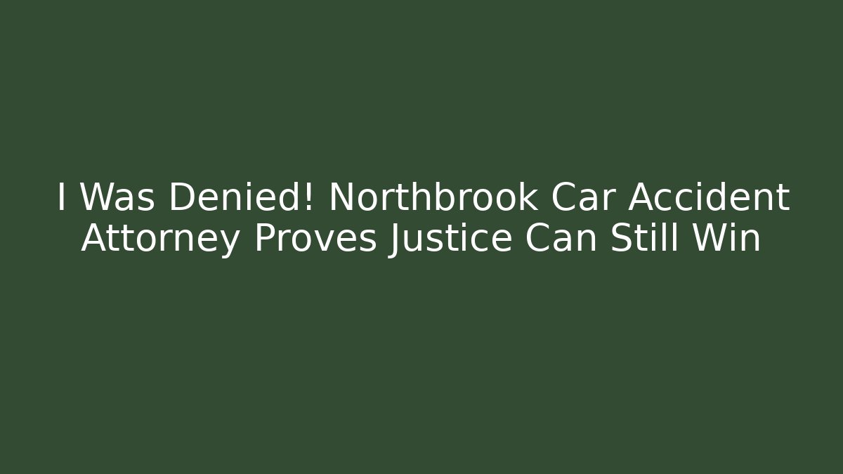 I Was Denied! Northbrook Car Accident Attorney Proves Justice Can Still Win - V Auction