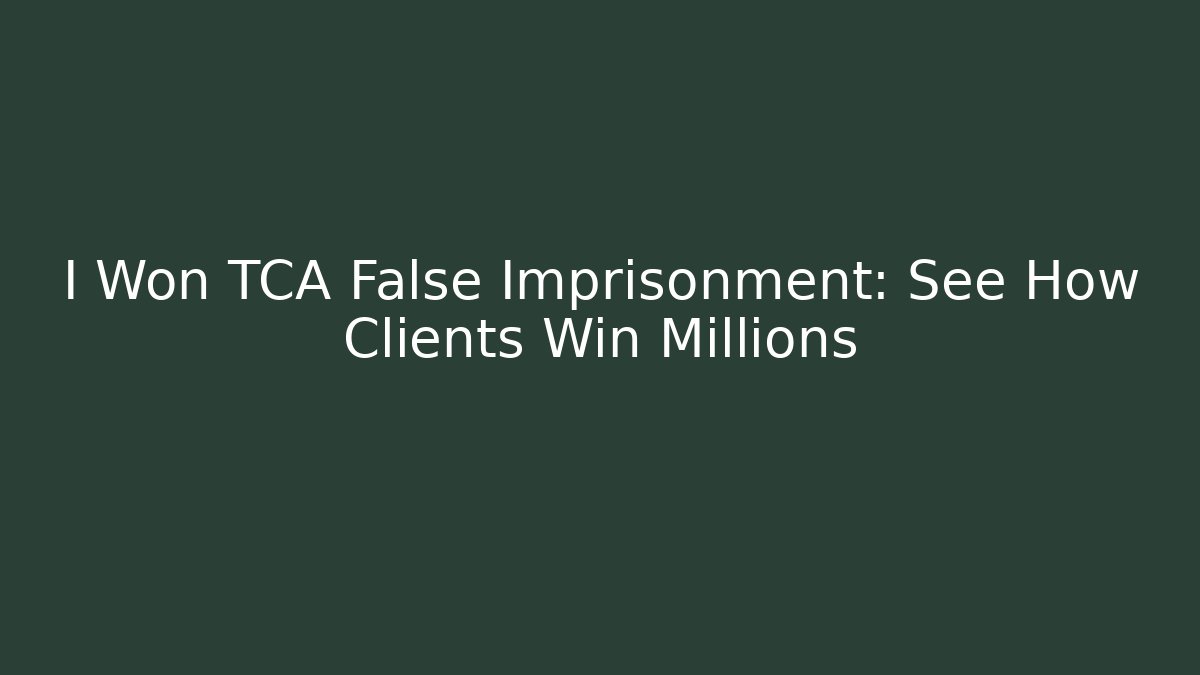 I Won TCA False Imprisonment: See How Clients Win Millions