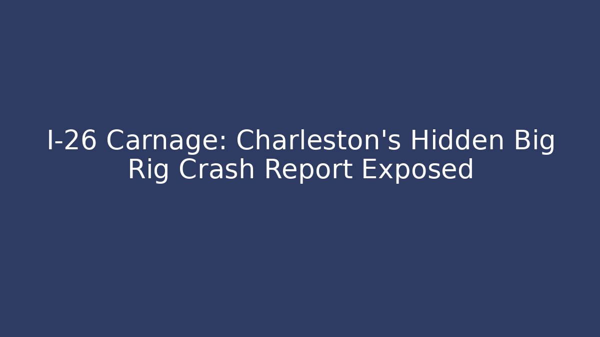 I-26 Carnage: Charleston's Hidden Big Rig Crash Report Exposed