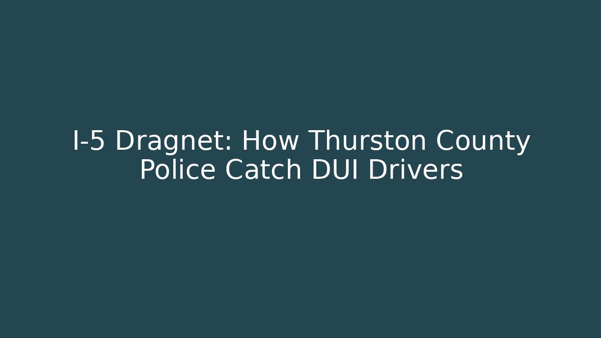 I-5 Dragnet: How Thurston County Police Catch DUI Drivers - V Auction