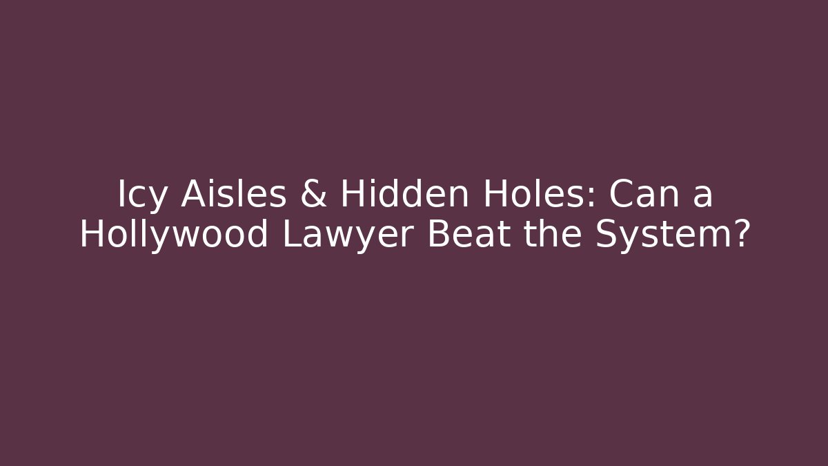 Icy Aisles & Hidden Holes: Can a Hollywood Lawyer Beat the System?