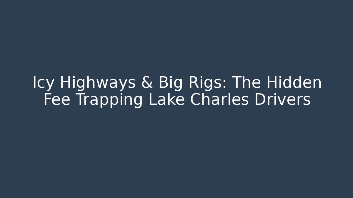 Icy Highways & Big Rigs: The Hidden Fee Trapping Lake Charles Drivers