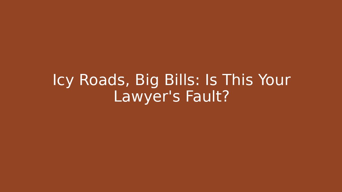 Icy Roads, Big Bills: Is This Your Lawyer’s Fault?