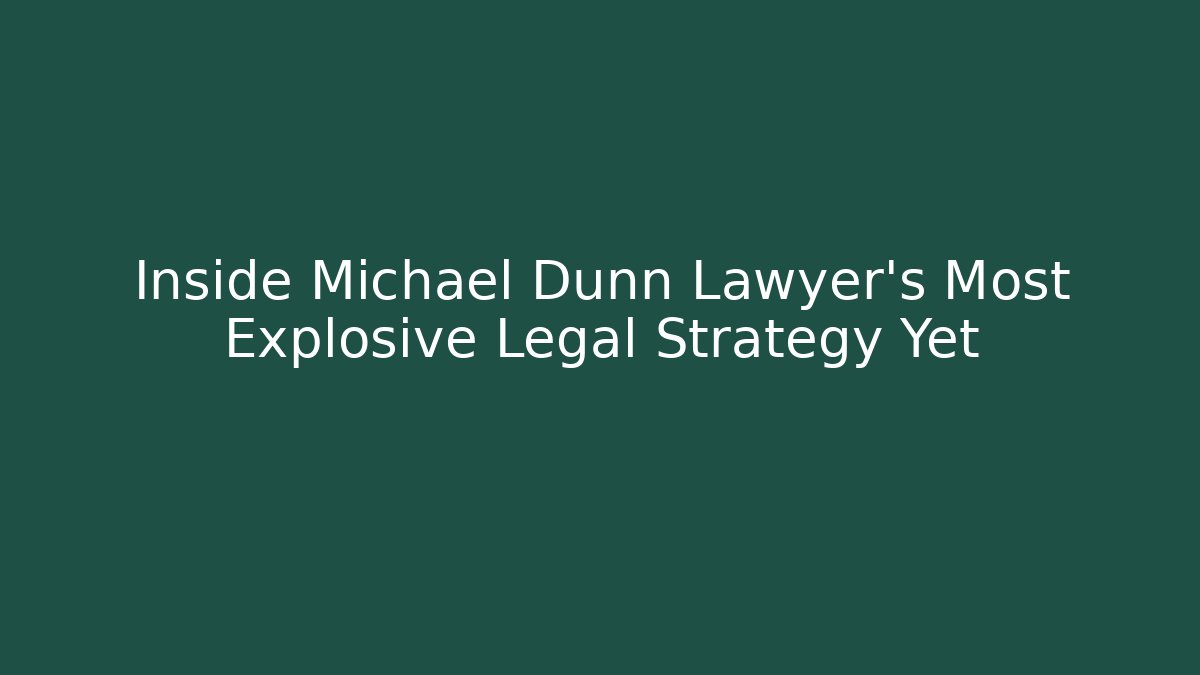 Inside Michael Dunn Lawyer’s Most Explosive Legal Strategy Yet