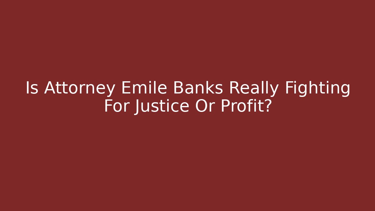 Is Attorney Emile Banks Really Fighting For Justice Or Profit? - V Auction