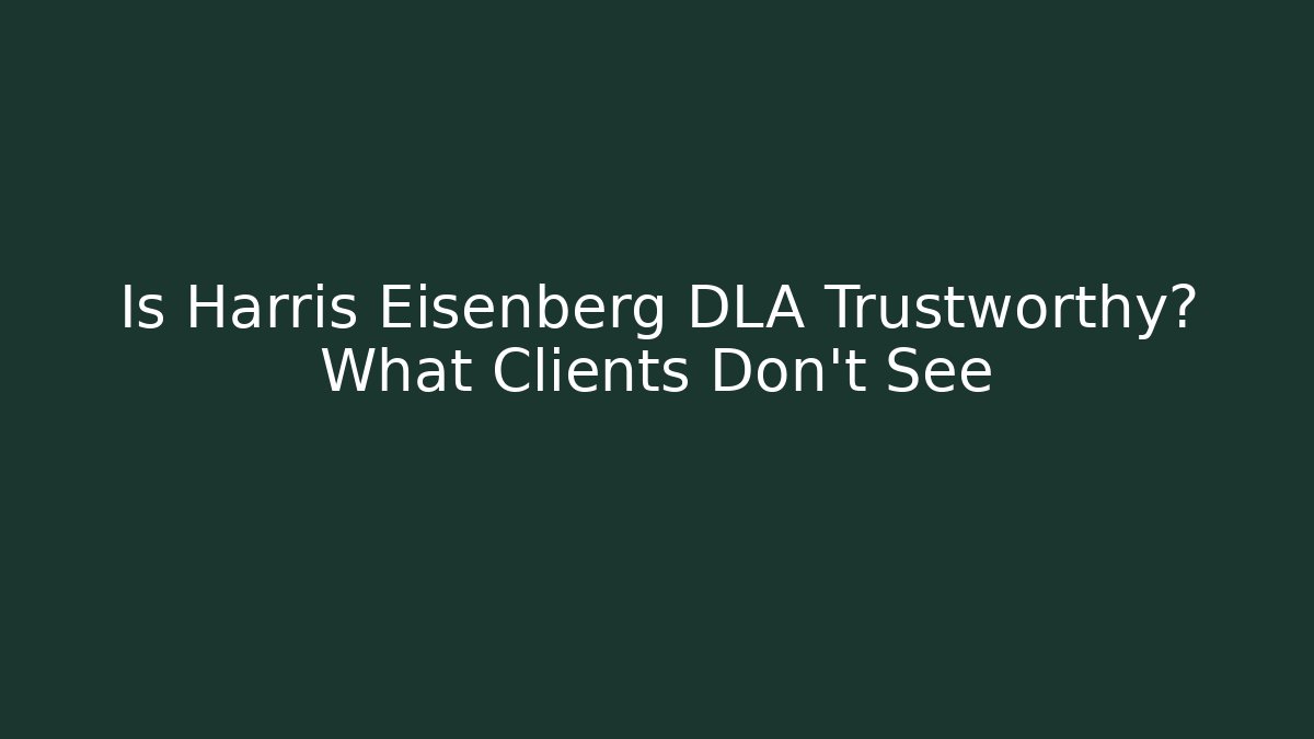 Is Harris Eisenberg DLA Trustworthy? What Clients Don't See