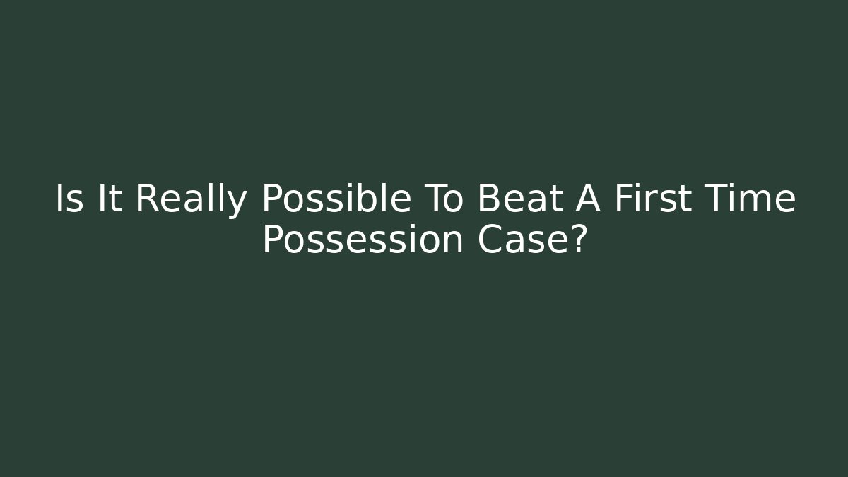 Is It Really Possible To Beat A First Time Possession Case?