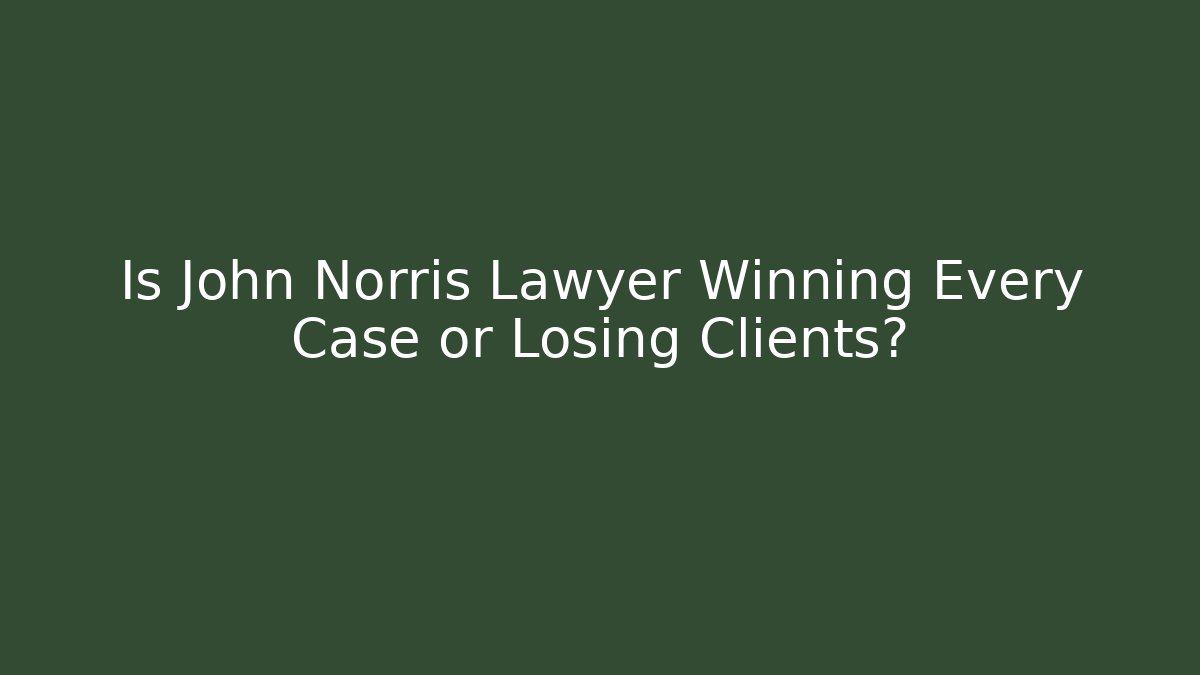 Is John Norris Lawyer Winning Every Case or Losing Clients? - V Auction