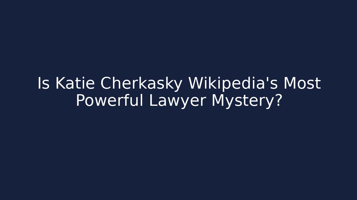 Is Katie Cherkasky Wikipedia's Most Powerful Lawyer Mystery?